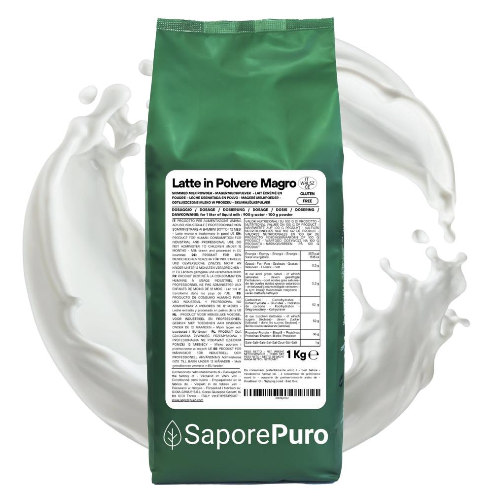 Latte Magro in Polvere - 1kg - Origine E.U., trasformato in Italia - SaporePuro